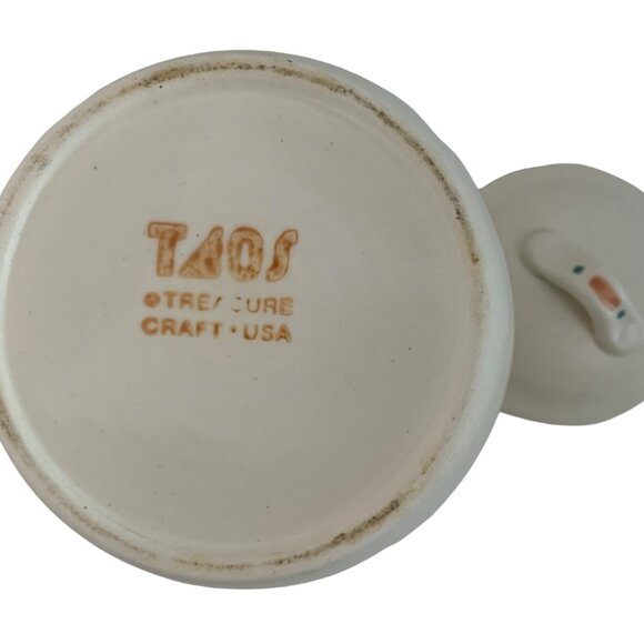 Vintage 80s Taos Treasure Craft USA Ceramic Canister Jar With Lid 7" Tall 7725 - Picture 7 of 8